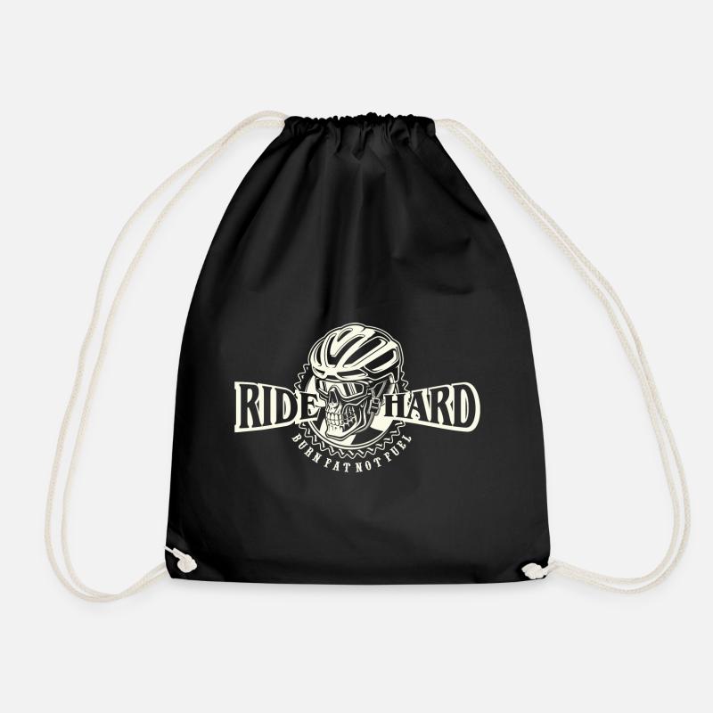 Cyclist Skull - ride hard - Turnbeutel - Schwarz