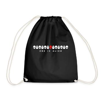 one is alien - Drawstring Bag - black - Front