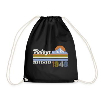Millésime Septembre 1948 75ème Anniversaire Millésime - Sac de sport léger - noir - Devant