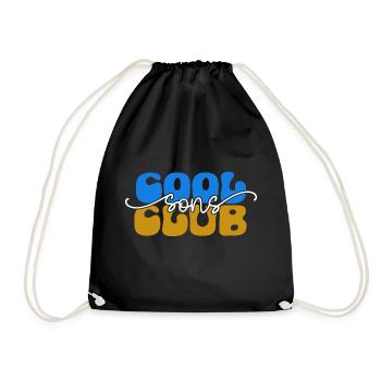 Cool Sons Club Groovy Retro Dad Mom Father's Day - Drawstring Bag - black - Front