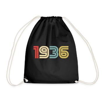 1936 Vintage Retro - Drawstring Bag - black - Front