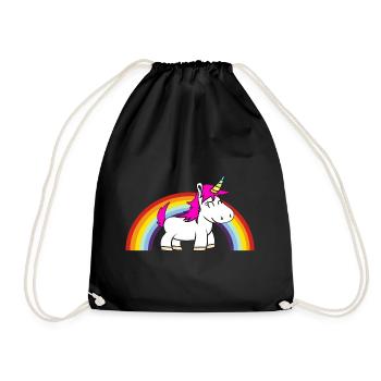 Einhor Rainbow Unicorn Rainbow - Sac de sport léger - noir - Devant
