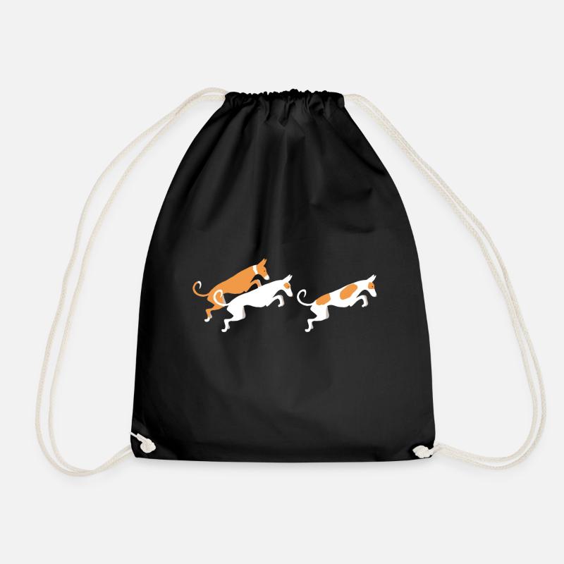 Three podencos - Drawstring Bag - black