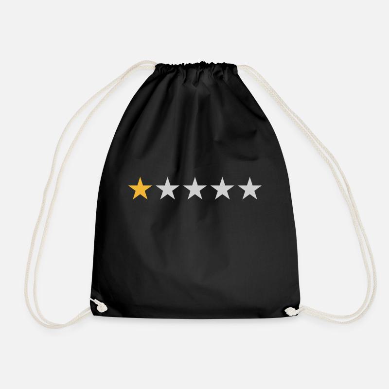 1 star review - 1 star review empty - Drawstring Bag - black