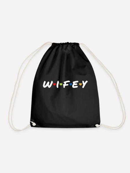 Wifey - Drawstring Bag - black