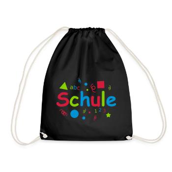 Endlich Schule Einschulung Schüler 1. Klasse - Turnbeutel - Schwarz - Vorne