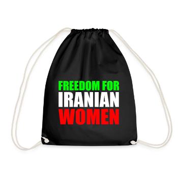 Freedom for iranian women - Drawstring Bag - black - Front