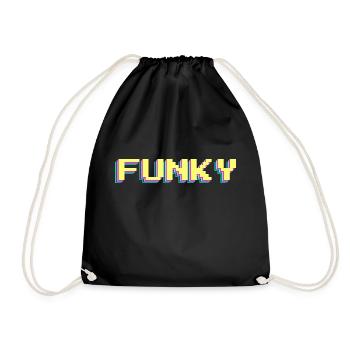 Funky 90s Pixel Word Colorful - Drawstring Bag - black - Front