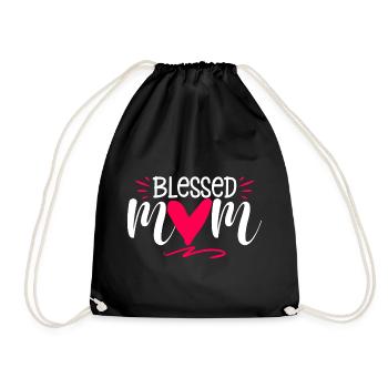Wife Mom motherly love motherhood - Drawstring Bag - black - Front