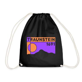 Traunstein Wanderung Traunsee Andenken Souvenir - Turnbeutel - Schwarz - Vorne