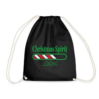 Christmas Spirit ... Loading - Drawstring Bag - black - Front