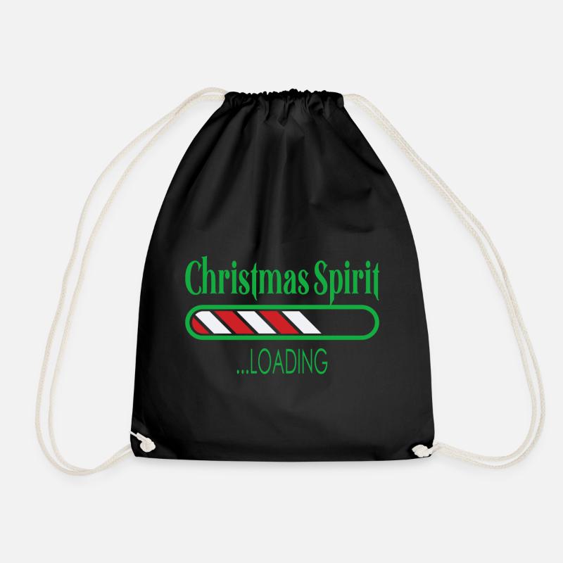 Christmas Spirit ... Loading - Drawstring Bag - black