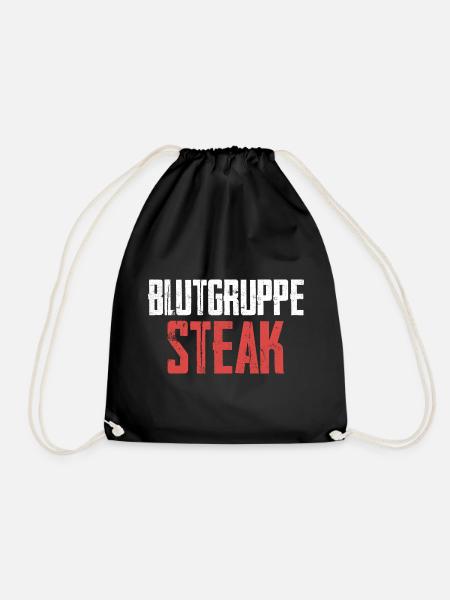 Blutgruppe Steak - Turnbeutel - Schwarz