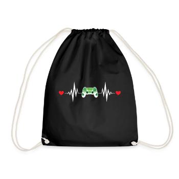 Heartbeat Games - Drawstring Bag - black - Front