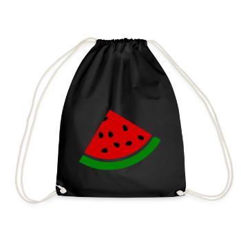 Wassermelone - Turnbeutel - Schwarz - Vorne