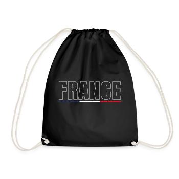 FRANKREICH Flagge und Emblem von Frankreich. Ertragen - Turnbeutel - Schwarz - Vorne