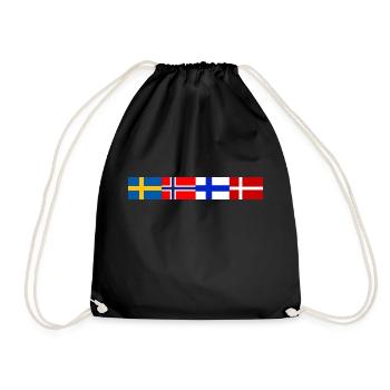 Scandinavian flags close together - Turnbeutel - Schwarz - Vorne