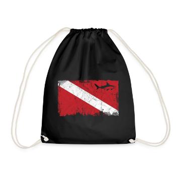 Vintage Shark Scuba Dive Flag Hommes Gymnase Sports - Sac de sport léger - noir - Devant