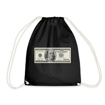 100 dollar bill - Drawstring Bag - black - Front