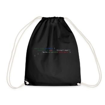Java Hello World - Turnbeutel - Schwarz - Vorne