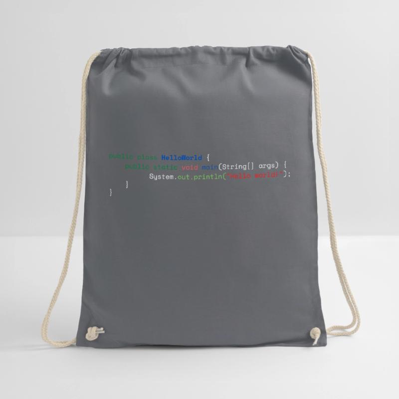 Java Hello World Drawstring Bag