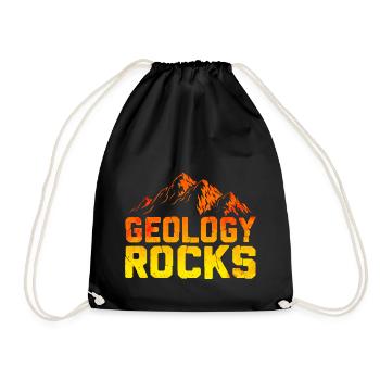 Geologie rockt - Turnbeutel - Schwarz - Vorne