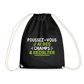 poussez-vous j'ai des champs à récolter - Sac de sport léger - noir - Devant