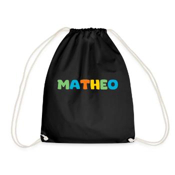 Name - Matheo - Turnbeutel - Schwarz - Vorne