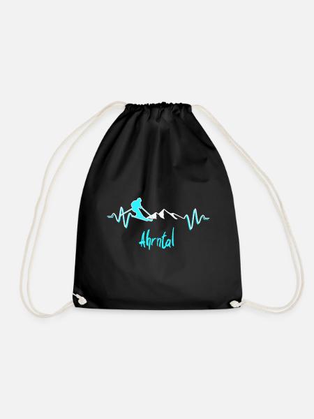 Skiing Valle Aurina - Drawstring Bag - black