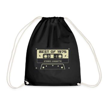 Cassette rétro 1975 vintage 1975 anniversaire 1975 - Sac de sport léger - noir - Devant