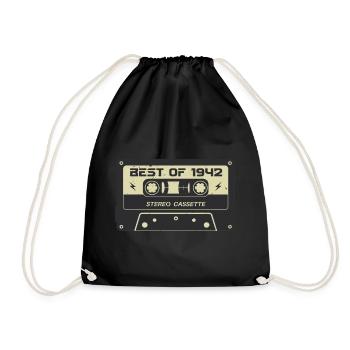Cassette rétro 1942 vintage 1942 anniversaire 1942 - Sac de sport léger - noir - Devant