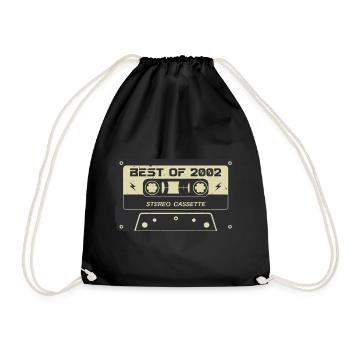 Cassette rétro 2002 millésime 2002 anniversaire 2002 - Sac de sport léger - noir - Devant
