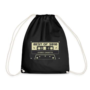 Cassette rétro 2010 millésime 2010 anniversaire 2010 - Sac de sport léger - noir - Devant