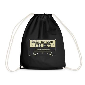 Cassette rétro 2011 millésime 2011 anniversaire 2011 - Sac de sport léger - noir - Devant
