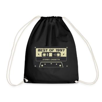 Cassette rétro 1997 millésime 1997 anniversaire 1997 - Sac de sport léger - noir - Devant