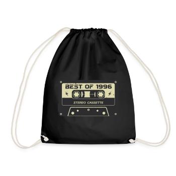 Retro cassette tape 1996 vintage 1996 birthday 1996 - Drawstring Bag - black - Front
