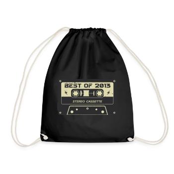 Retro cassette 2013 vintage 2013 birthday 2013 - Drawstring Bag - black - Front