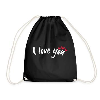 i love you - Turnbeutel - Schwarz - Vorne