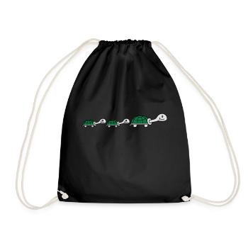 Cute Turtle Family - Drawstring Bag - black - Front