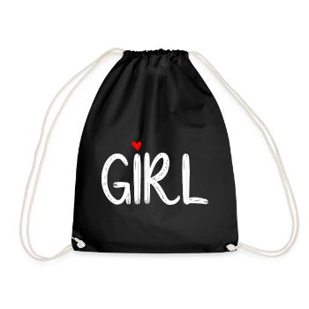Fille Cœur Rouge - Sac de sport léger - noir - Devant