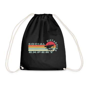 Social distancing Expert Hang Gliding - Turnbeutel - Schwarz - Vorne