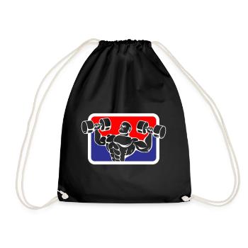 Bodybuilder Gym Muscles Logo | Les couleurs peuvent être changées - Sac de sport léger - noir - Devant