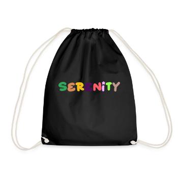 Serenity, positive thinking - Drawstring Bag - black - Front