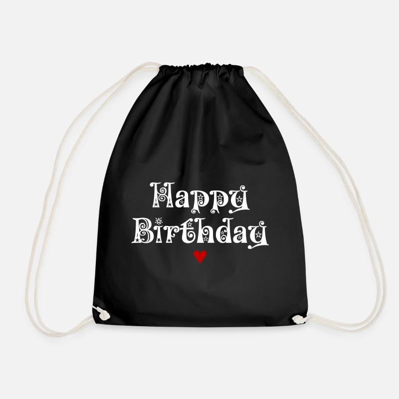 Geburtstag, Happy Birthday, Gratulation, Wünsche - Turnbeutel - Schwarz