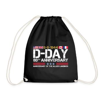 Jour J 2024 80e anniversaire du débarquement allié - Sac de sport léger - noir - Devant