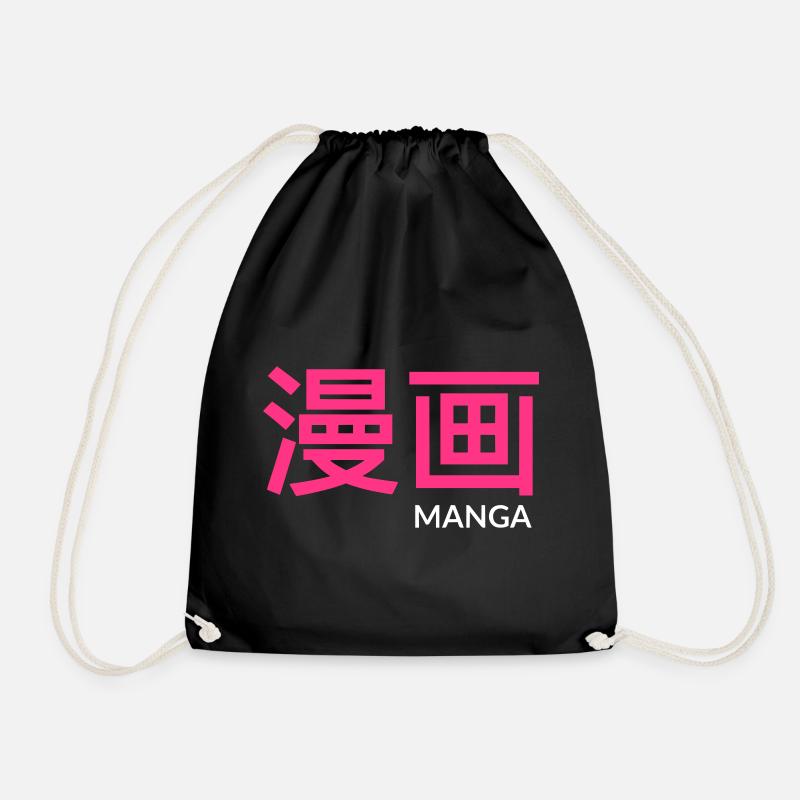 MANGA - Drawstring Bag - black