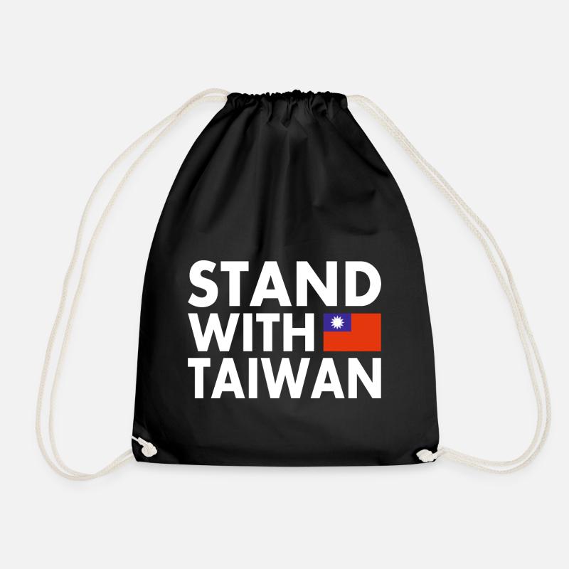 Stand with taiwan - Turnbeutel - Schwarz