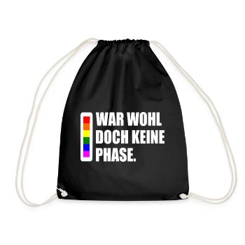 war wohl doch keine phase - Turnbeutel - Schwarz - Vorne