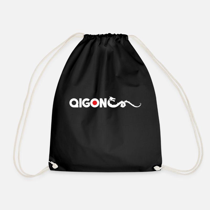 Qigong japan - Drawstring Bag - black