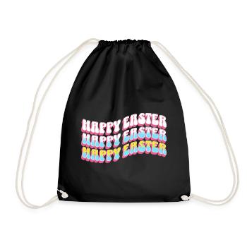 Easter gift idea, Easter gift for man & woman - Drawstring Bag - black - Front